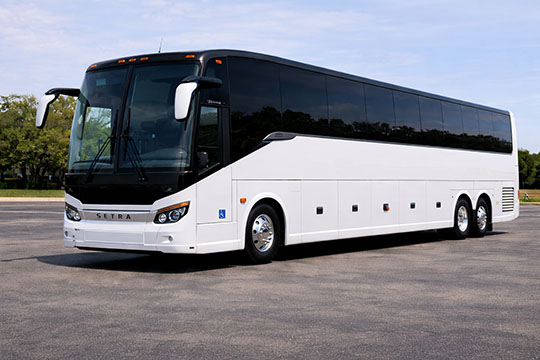 56-passenger charter bus available for charter in Pearland, TX